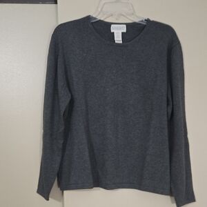 Lands' End Women's Charcoal Gray Long Sleeve Top Size XL